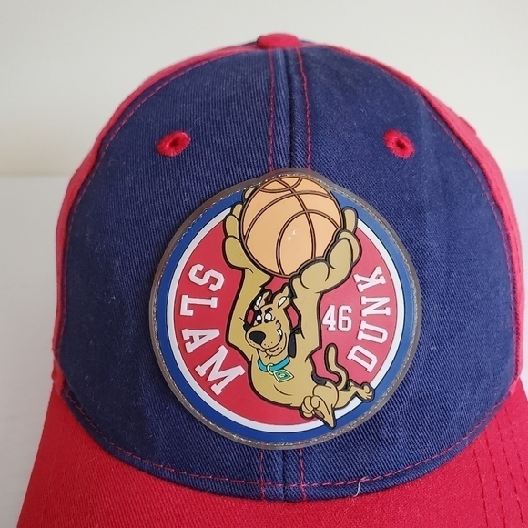 90's Vintage Scooby-Doo Slam Dunk Red & Blue Unisex Hat - Picture 2 of 7